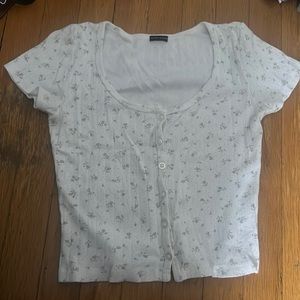 White floral Zelly top brandy Melville, John Galt perfect condition summer